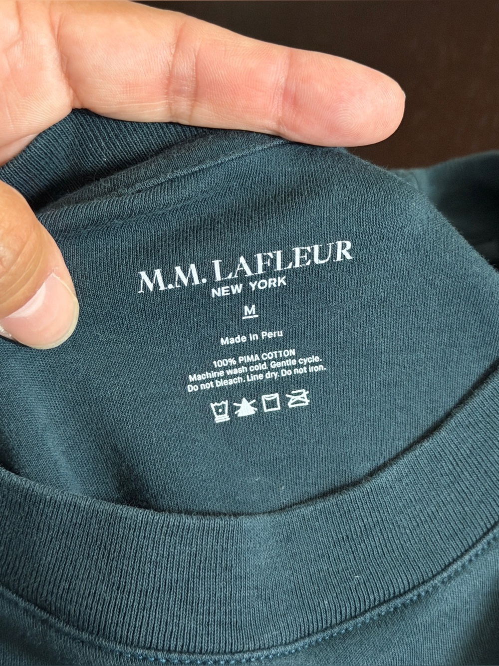 MM LaFleur MEDIUM Gray Blue Leslie 100% Pima Cotton Short Sleeve Tee Shirt - Picture 7 of 8